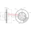 Jeu de 2 disques de frein avant METZGER 6110223 - Visuel 3