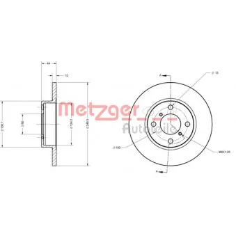 Jeu de 2 disques de frein avant METZGER 6110226