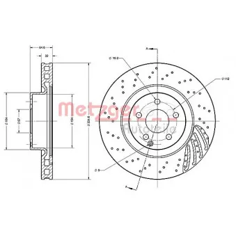 Jeu de 2 disques de frein avant METZGER 6110233