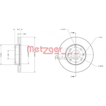 Jeu de 2 disques de frein avant METZGER 6110257