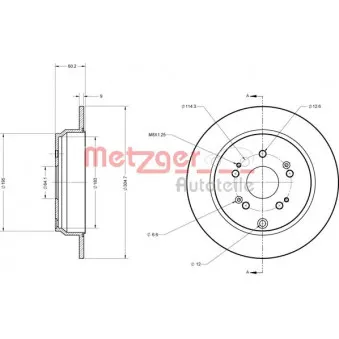 Jeu de 2 disques de frein arrière METZGER