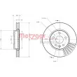 Jeu de 2 disques de frein avant METZGER 6110279 - Visuel 1