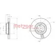 Jeu de 2 disques de frein avant METZGER 6110280 - Visuel 3