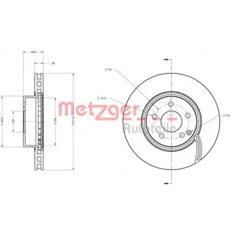 Jeu de 2 disques de frein avant METZGER 6110304