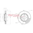 Jeu de 2 disques de frein avant METZGER 6110306 - Visuel 1