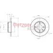 Jeu de 2 disques de frein avant METZGER 6110309 - Visuel 1