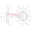 Jeu de 2 disques de frein arrière METZGER 6110389 - Visuel 3