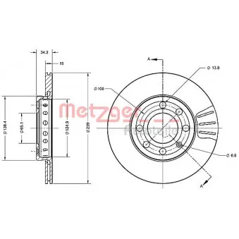 Jeu de 2 disques de frein avant METZGER 6110399