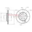 Jeu de 2 disques de frein avant METZGER 6110403 - Visuel 1