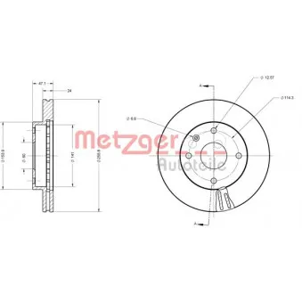 Jeu de 2 disques de frein avant METZGER 6110525