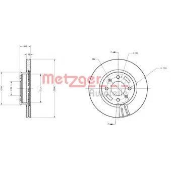 Jeu de 2 disques de frein avant METZGER 6110544