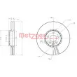 Jeu de 2 disques de frein avant METZGER 6110575 - Visuel 3