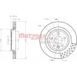 Jeu de 2 disques de frein arrière METZGER 6110590 - Visuel 3
