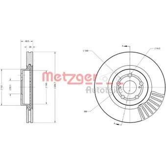 Jeu de 2 disques de frein avant METZGER 6110612