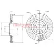 Jeu de 2 disques de frein avant METZGER 6110629 - Visuel 3