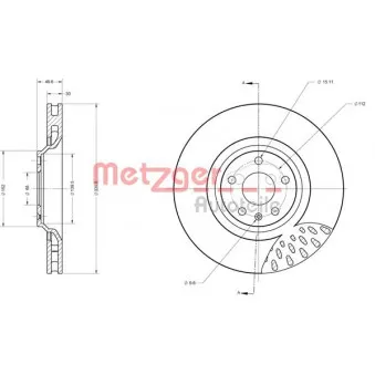 Jeu de 2 disques de frein avant METZGER 6110631