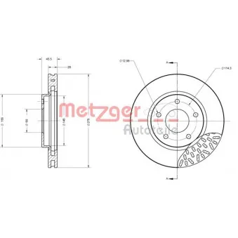 Jeu de 2 disques de frein avant METZGER 6110664