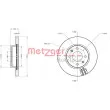 Jeu de 2 disques de frein avant METZGER 6110666 - Visuel 1