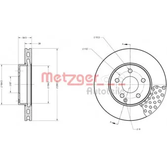 Jeu de 2 disques de frein avant METZGER 6110672