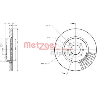 Jeu de 2 disques de frein avant METZGER 6110679