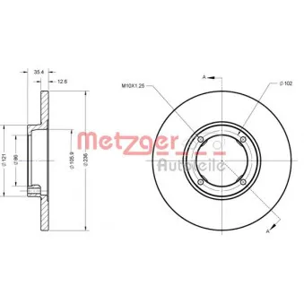 Jeu de 2 disques de frein avant METZGER 6110713