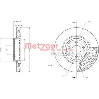 Jeu de 2 disques de frein avant METZGER 6110757