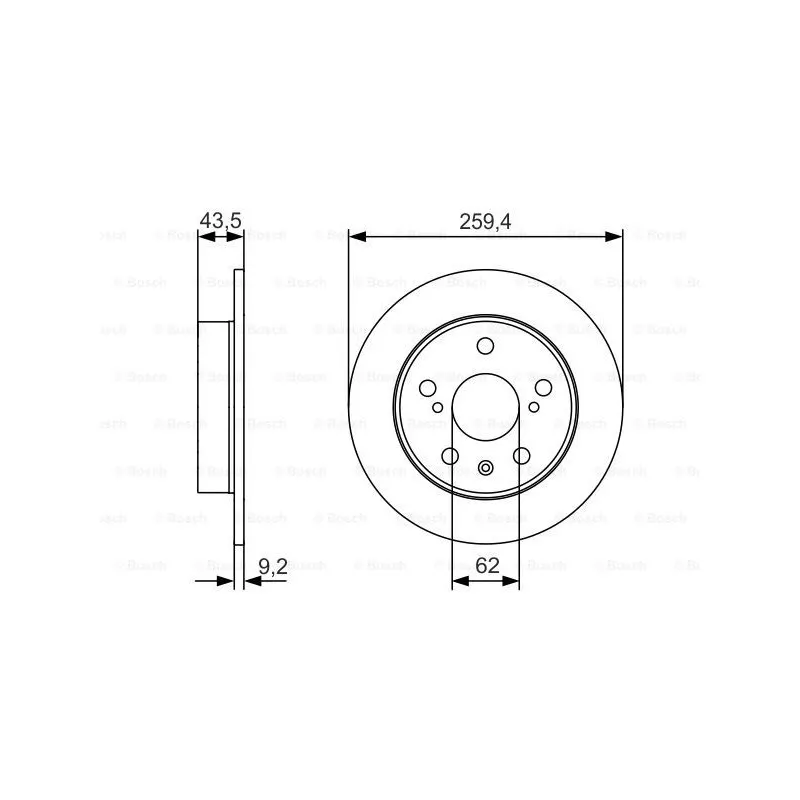 Jeu de 2 disques de frein arrière BOSCH 0 986 479 C44