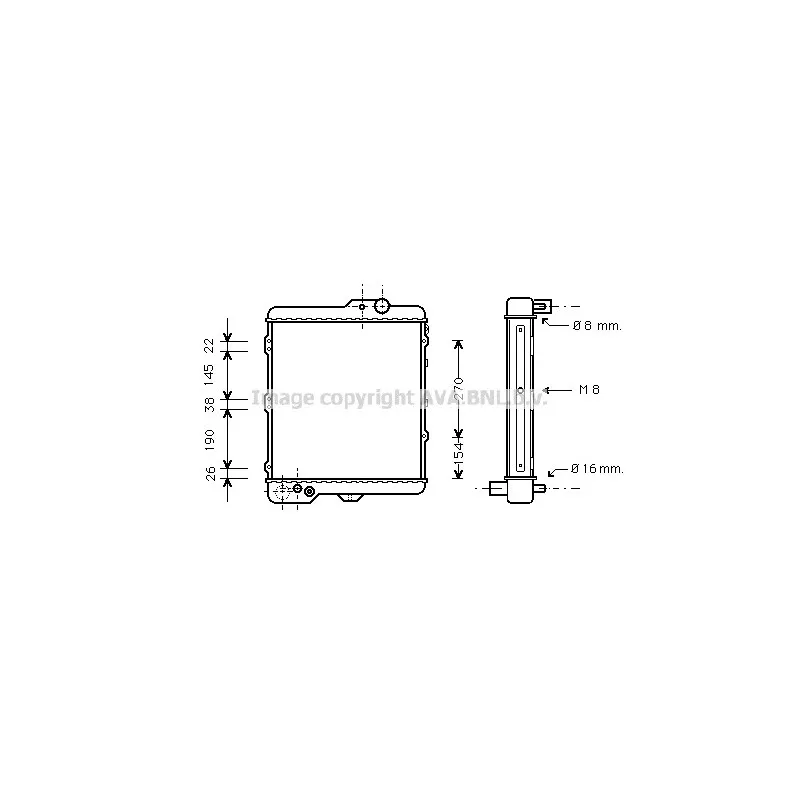 Radiateur, refroidissement du moteur AVA QUALITY COOLING AI2002