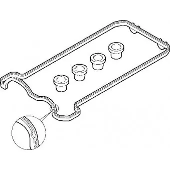 Jeu de joints d'étanchéité, couvercle de culasse ELRING