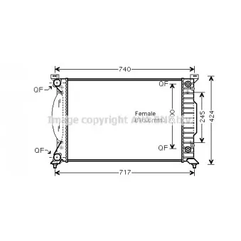 Radiateur, refroidissement du moteur AVA QUALITY COOLING AI2202