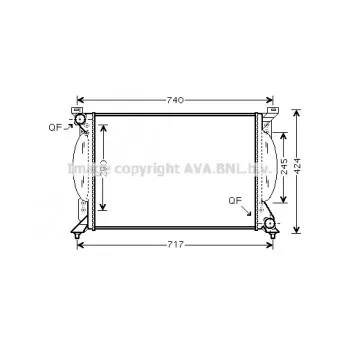 Radiateur, refroidissement du moteur AVA QUALITY COOLING AI2203