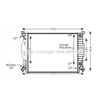 Radiateur, refroidissement du moteur AVA QUALITY COOLING AI2205