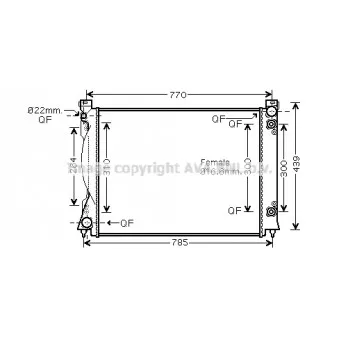 Radiateur, refroidissement du moteur AVA QUALITY COOLING AI2236