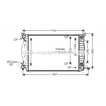 Radiateur, refroidissement du moteur AVA QUALITY COOLING AI2244