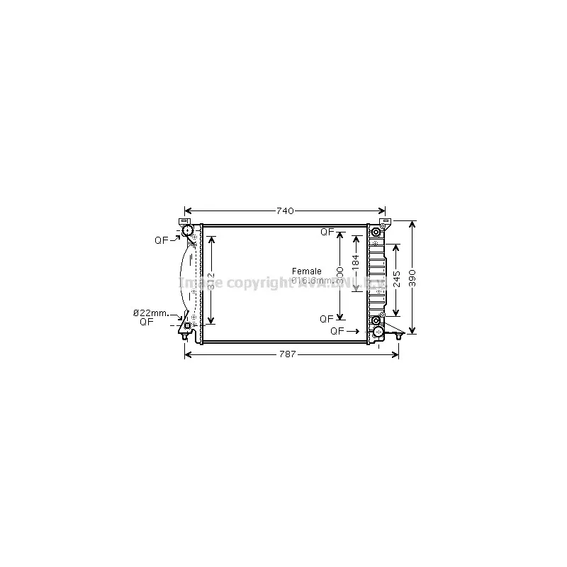 Radiateur, refroidissement du moteur AVA QUALITY COOLING AI2244