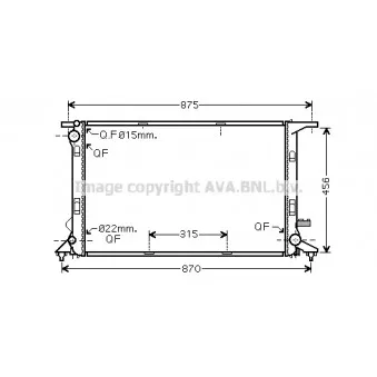 Radiateur, refroidissement du moteur AVA QUALITY COOLING AI2290