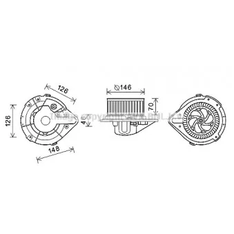 Moteur électrique, pulseur d'air habitacle AVA QUALITY COOLING AI8370