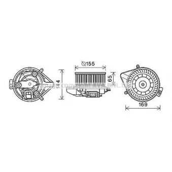 Moteur électrique, pulseur d'air habitacle AVA QUALITY COOLING AI8371