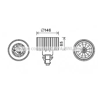 Moteur électrique, pulseur d'air habitacle AVA QUALITY COOLING AI8374