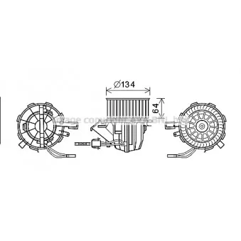 Moteur électrique, pulseur d'air habitacle AVA QUALITY COOLING AI8391