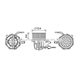 Moteur électrique, pulseur d'air habitacle AVA QUALITY COOLING AI8392