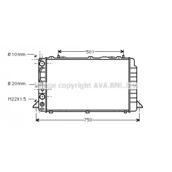 Radiateur, refroidissement du moteur AVA QUALITY COOLING AIA2089