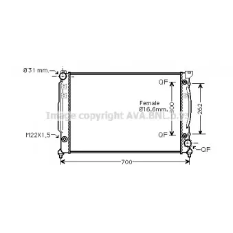 Radiateur, refroidissement du moteur AVA QUALITY COOLING AIA2111