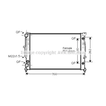 Radiateur, refroidissement du moteur AVA QUALITY COOLING AIA2122