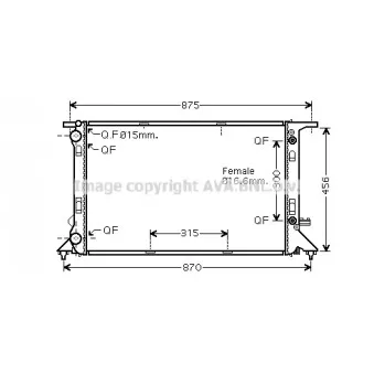 Radiateur, refroidissement du moteur AVA QUALITY COOLING AIA2293