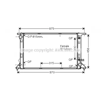 Radiateur, refroidissement du moteur AVA QUALITY COOLING AIA2309