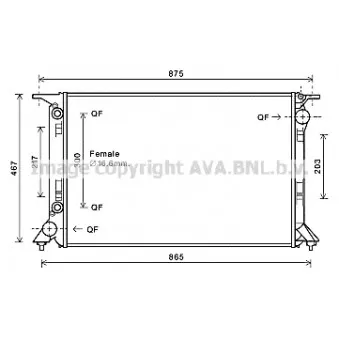 Radiateur, refroidissement du moteur AVA QUALITY COOLING AIA2332