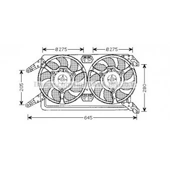 Ventilateur, refroidissement du moteur AVA QUALITY COOLING AL7507