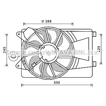 Ventilateur, refroidissement du moteur AVA QUALITY COOLING AL7519