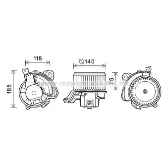 Moteur électrique, pulseur d'air habitacle AVA QUALITY COOLING AL8134